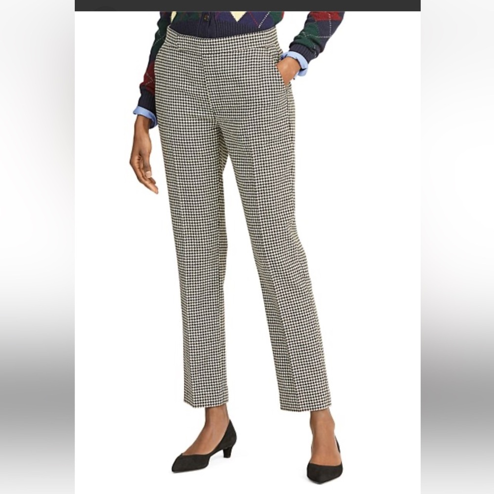 Polo Ralph Lauren  Houndstooth Black and White  Dress Pants Wool Blend Trousers